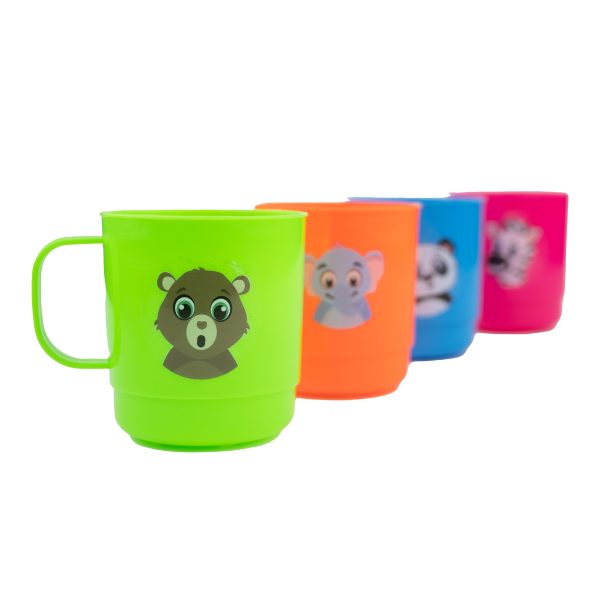 Juego de 4 tazas decoradas